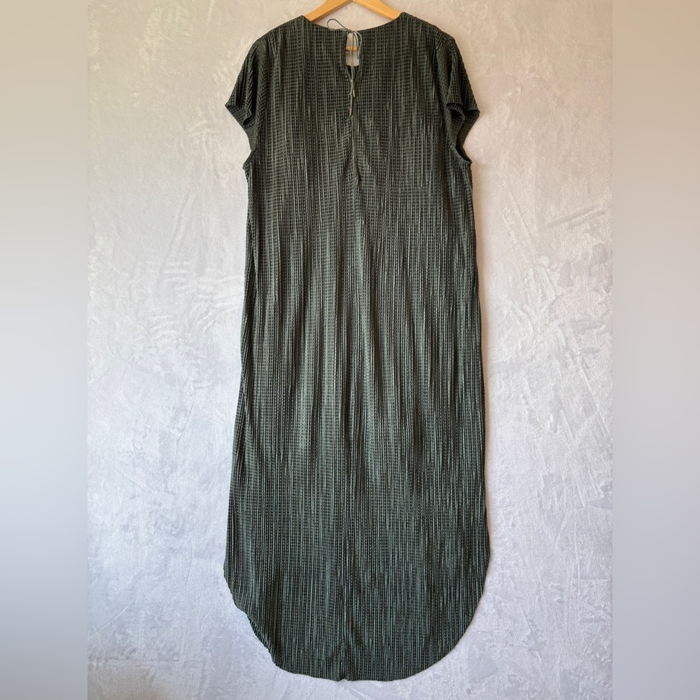 SABINA MUSAYEV Anthropologie Olive Green Sheath Slit Tee Shirt‎ Midi Dress large - Picture 12 of 14